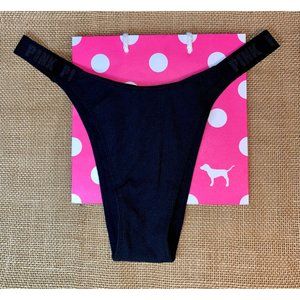 VS PINK - Black Brazilian Cotton Logo Panty *NWT*